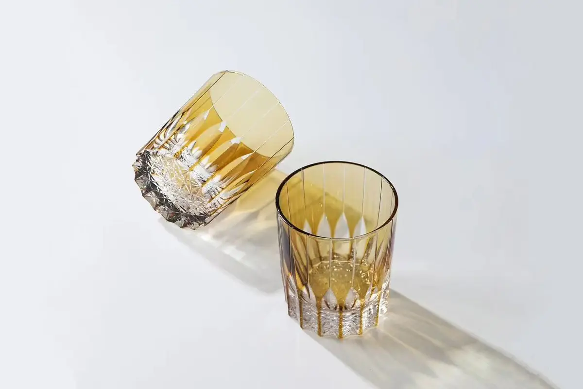 Smooth rim finish detail on a service-grade whiskey tumbler