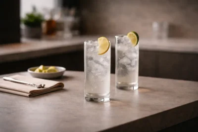 Highball and Collins glasses for iced drinks, soda, and long drink service