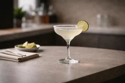 Margarita glass with a wide-rim silhouette for hospitality cocktail service