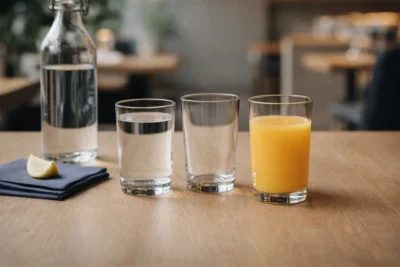 Table service water glasses for hotels, restaurants, and banquet programs