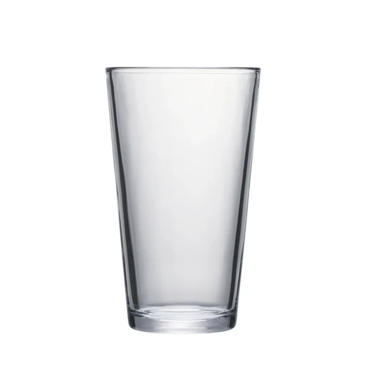 American pint beer glass 470 ml on white background