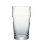 English pint beer glass 570 ml on white background.