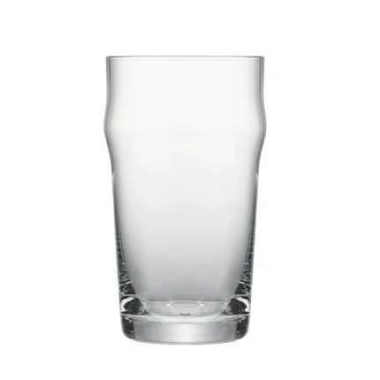 English pint beer glass 570 ml on white background.