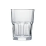 Stackable octagonal beer glass 280–470 ml on white background.