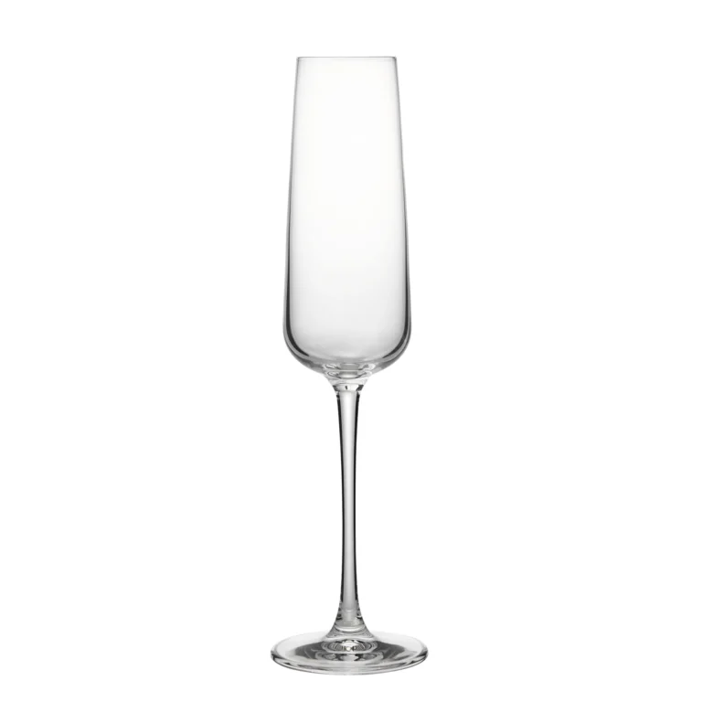 champagne glass 230 ml on white background