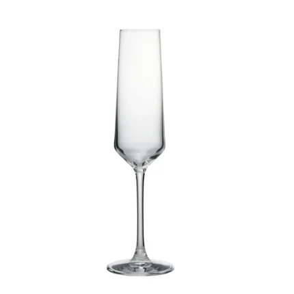 champagne flute glass 210 ml on white background