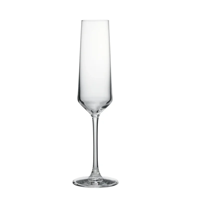 champagne flute glass 210 ml on white background