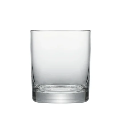 Old fashioned whiskey glass 300 ml on white background.