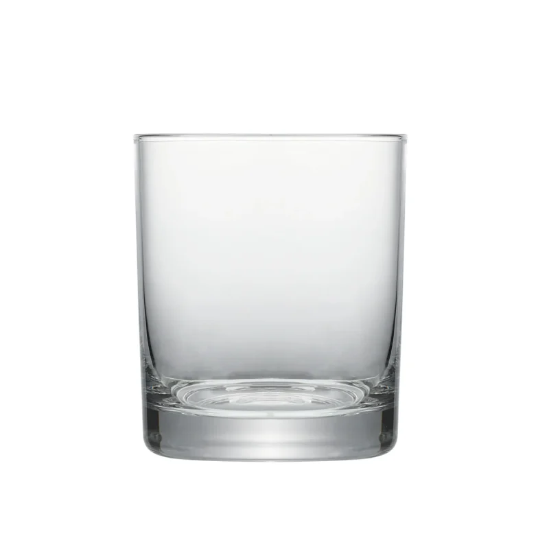 Old fashioned whiskey glass 300 ml on white background.