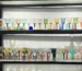 Custom glassware sample display from OEM glassware manufacturer with assorted colored cup and goblet styles