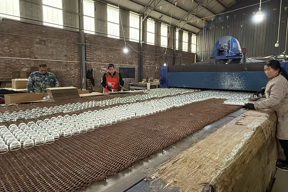 Finished glassware products ready for packing or shipment