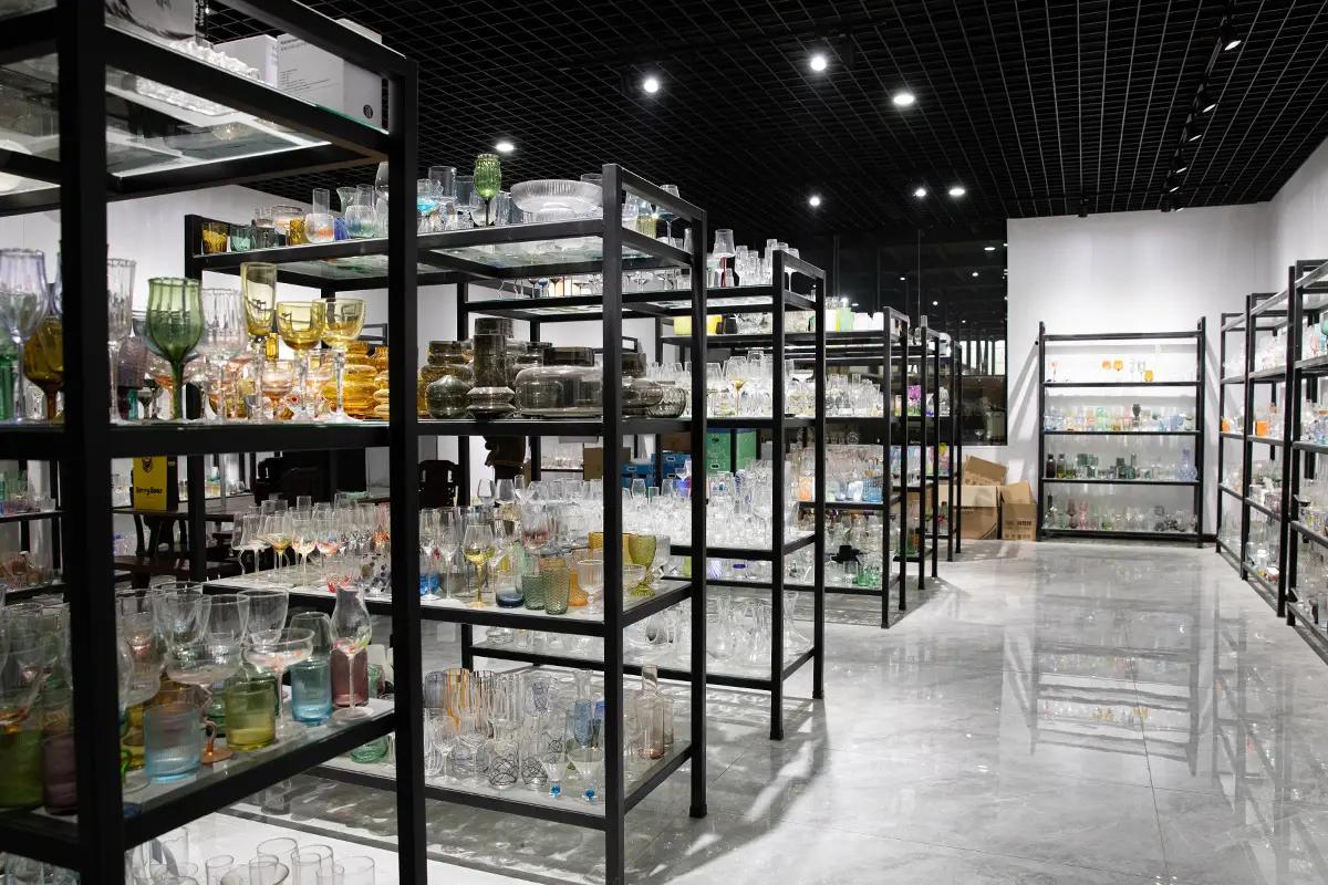 Sample room for glassware style review and development