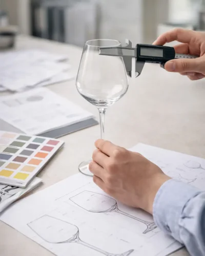 Sample dimension check during custom glassware OEM/ODM development process