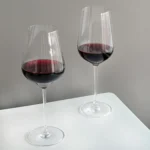 Bordeaux red wine glass with red wine