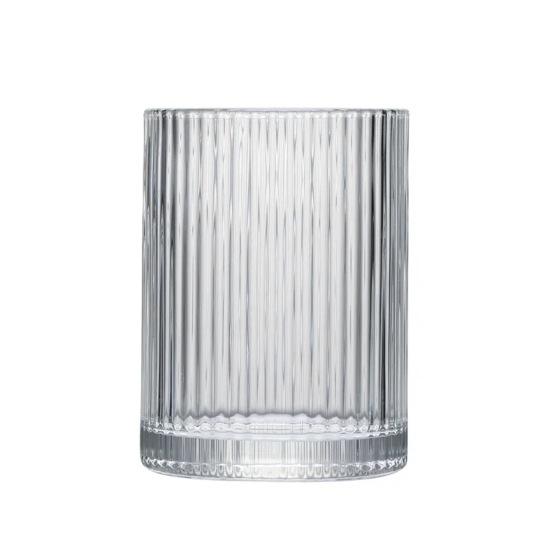 Ribbed Straight Tumbler Glass 250–380 ml (8–13 oz) on white background.