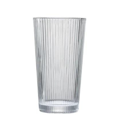 Ribbed Tapered Tumbler Glass 375 ml (13 oz) on white background.