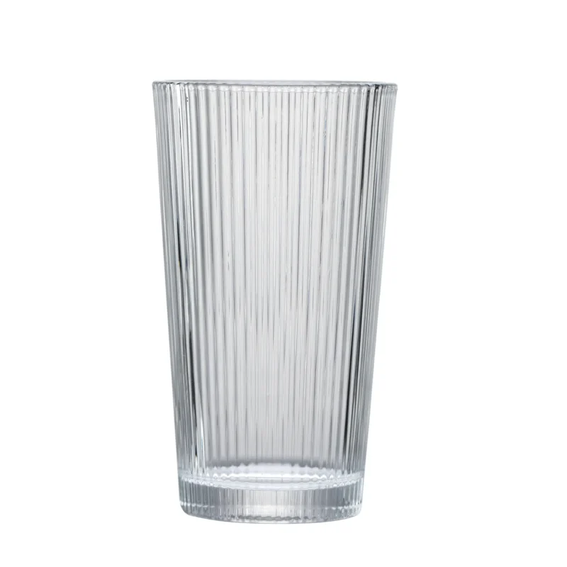 Ribbed Tapered Tumbler Glass 375 ml (13 oz) on white background.