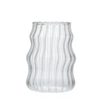 Borosilicate Ripple Glass Coffee Cup 530 ml (18 oz) on white background