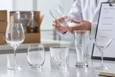 Glassware quality inspection before bulk order