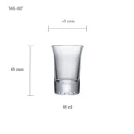 WS-007 heavy base shot glass size chart in 38 ml
