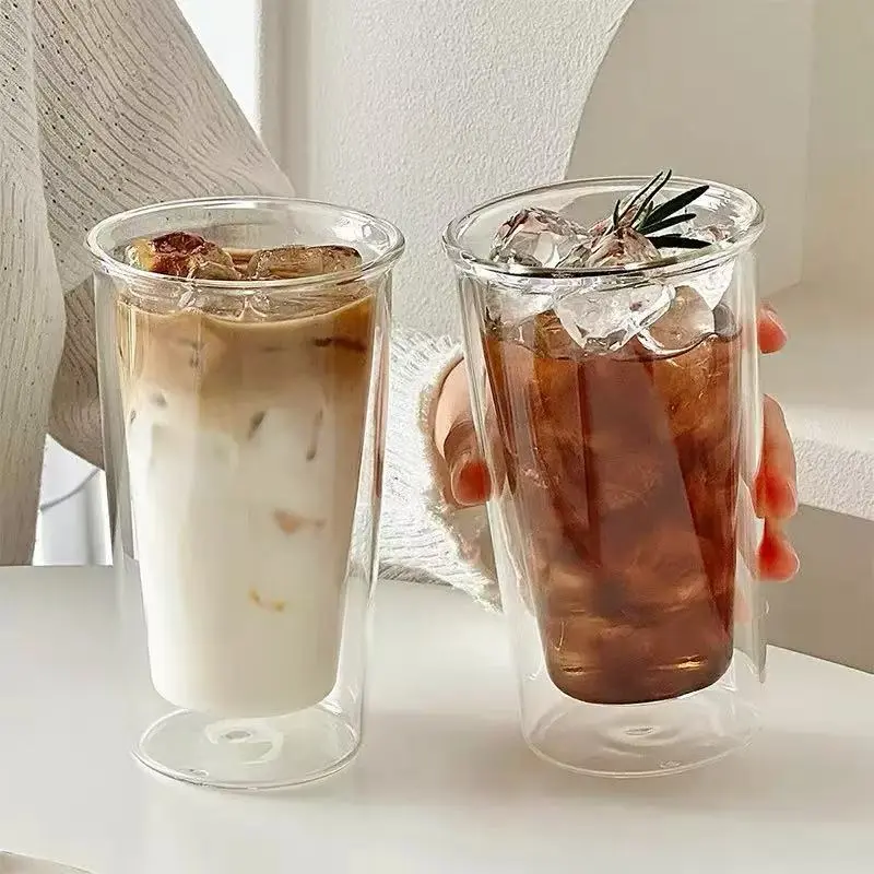 High-borosilicate double-walled coffee cup